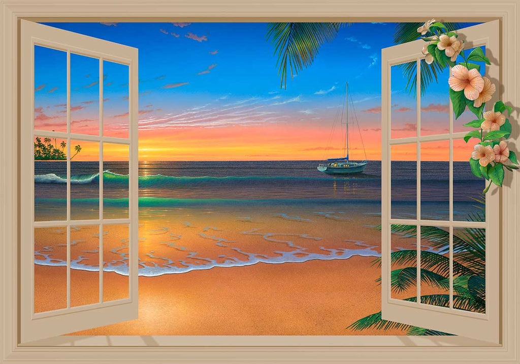 Sunset Beach Window Mural