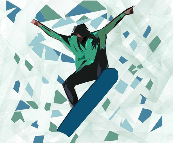 Abstract Snowboarder Sports Mural