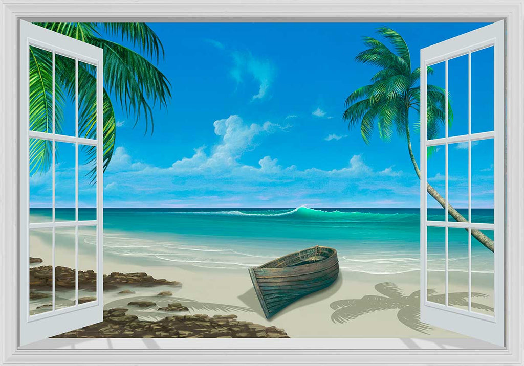 Window Mural of boat o beach