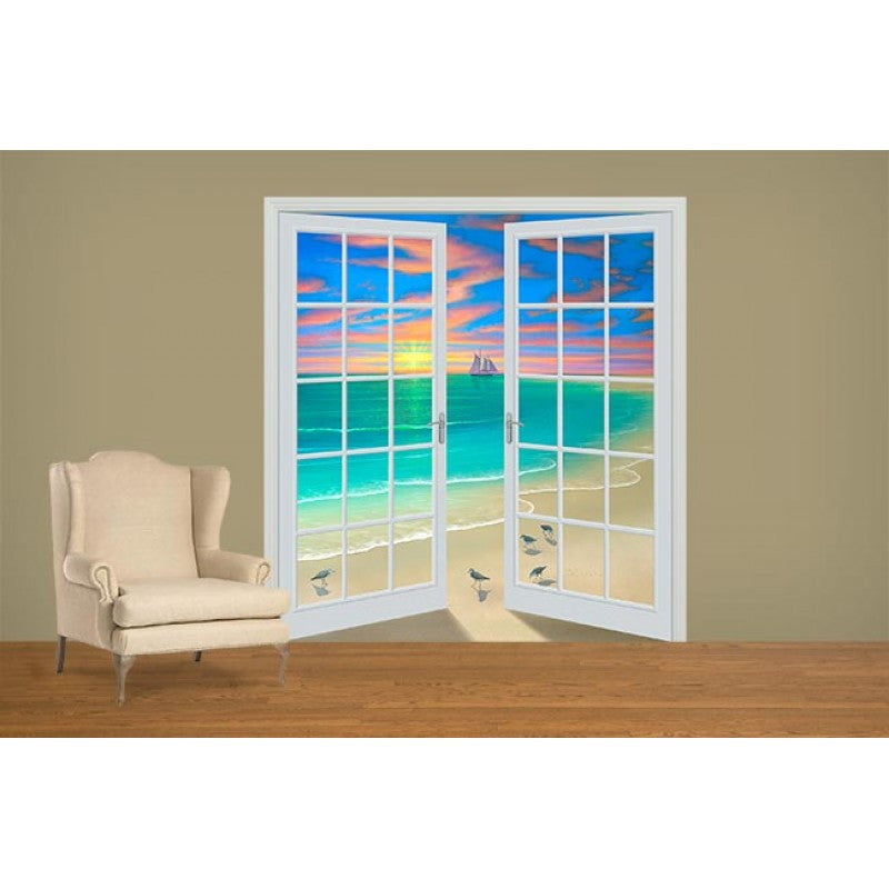 At the Beach (80" x 84") - French Door Wall Mural