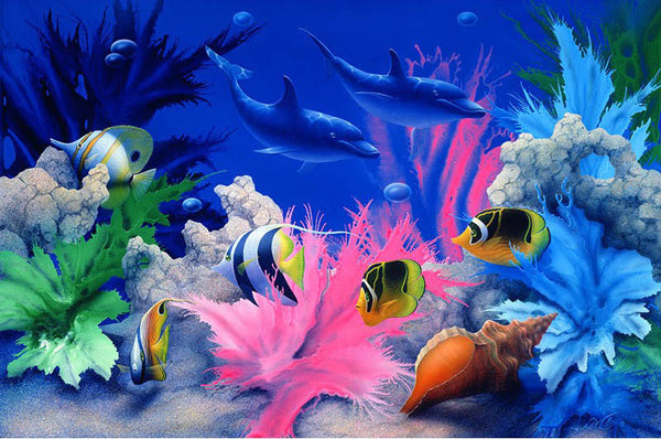 "Vivid Splendor" Coral Reef Poster - 16" x 20"